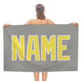 Custom Gray Light Yellow Beach Towel