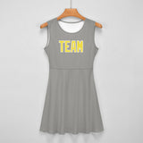 Custom Gray Light Yellow Cheerleader Dress