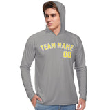 Custom Gray Light Yellow UV-Hoodie