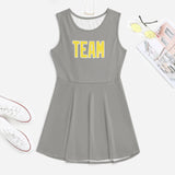 Custom Gray Light Yellow Cheerleader Dress