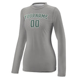 Custom Gray Blue Green Women's Long-Sleeve Shirt