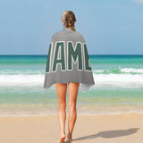 Custom Gray Blue Green Beach Towel