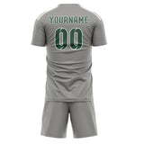 Custom Gray Blue Green Soccer Jersey