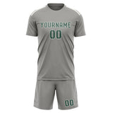 Custom Gray Blue Green Soccer Jersey