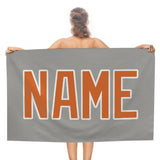 Custom Gray Orange Beach Towel