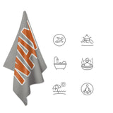 Custom Gray Orange Beach Towel