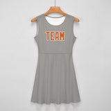 Custom Gray Orange Cheerleader Dress