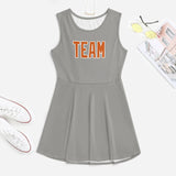 Custom Gray Orange Cheerleader Dress