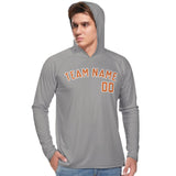Custom Gray Orange UV-Hoodie