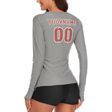 Custom Gray Copper Rose Women's Long-Sleeve Shirt