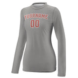 Custom Gray Copper Rose Women's Long-Sleeve Shirt
