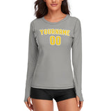 Custom Gray Gold Women's Long-Sleeve Shirt
