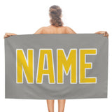 Custom Gray Gold Beach Towel