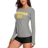 Custom Gray Gold Women's Long-Sleeve Shirt