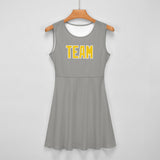 Custom Gray Gold Cheerleader Dress