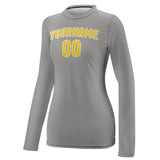 Custom Gray Gold Women's Long-Sleeve Shirt