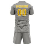 Custom Gray Gold Soccer Jersey