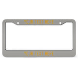 Custom Gray Yellow License Plate Frame