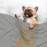 Custom Gray Yellow Pet Blanket