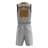 Custom Gray Yellow Basketball Set