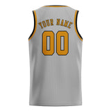 Custom Gray & Yellow Colors Design Sports Basketball Jersey