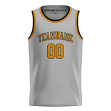 Custom Gray & Yellow Colors Design Sports Basketball Jersey
