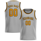 Custom Gray & Yellow Colors Design Sports Basketball Jersey