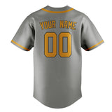 Custom Gray & Yellow Colors Design Sports Baseball Jersey
