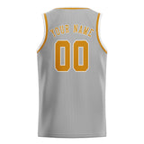 Custom Gray & Yellow Colors Design Sports Basketball Jersey