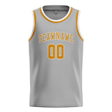 Custom Gray & Yellow Colors Design Sports Basketball Jersey