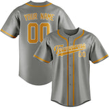 Custom Gray & Yellow Colors Design Sports Baseball Jersey