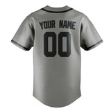 Custom Gray & Dark Grey Colors Design Sports Baseball Jersey