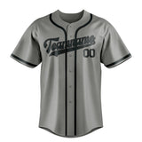 Custom Gray & Dark Grey Colors Design Sports Baseball Jersey