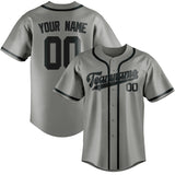 Custom Gray & Dark Grey Colors Design Sports Baseball Jersey