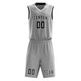 Custom Gray Dark Grey Basketball Set