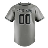 Custom Gray & Dark Grey Colors Design Sports Baseball Jersey