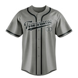 Custom Gray & Dark Grey Colors Design Sports Baseball Jersey