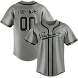 Custom Gray & Dark Grey Colors Design Sports Baseball Jersey