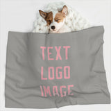 Custom Gray Light Pink Pet Blanket
