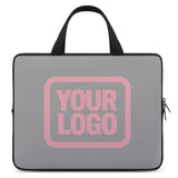 Custom Gray Light Pink Laptop Bag