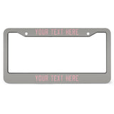 Custom Gray Light Pink License Plate Frame
