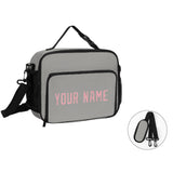 Custom Gray Light Pink Lunch Bag