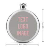 Custom Gray Light Pink Hip Flask