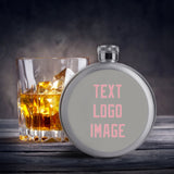 Custom Gray Light Pink Hip Flask