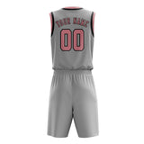 Custom Gray Light Pink Basketball Set