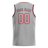 Custom Gray & Light Pink Colors Design Sports Basketball Jersey