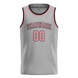 Custom Gray & Light Pink Colors Design Sports Basketball Jersey
