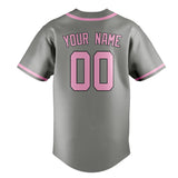 Custom Gray & Light Pink Colors Design Sports Baseball Jersey