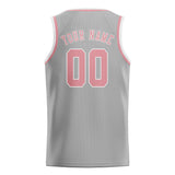 Custom Gray & Light Pink Colors Design Sports Basketball Jersey