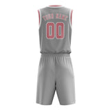 Custom Gray Light Pink Basketball Set